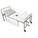 PMPS 78x36x18 inch Mild Steel Semi Fowler Inbuilt Commode Bed with Railing & Wheels