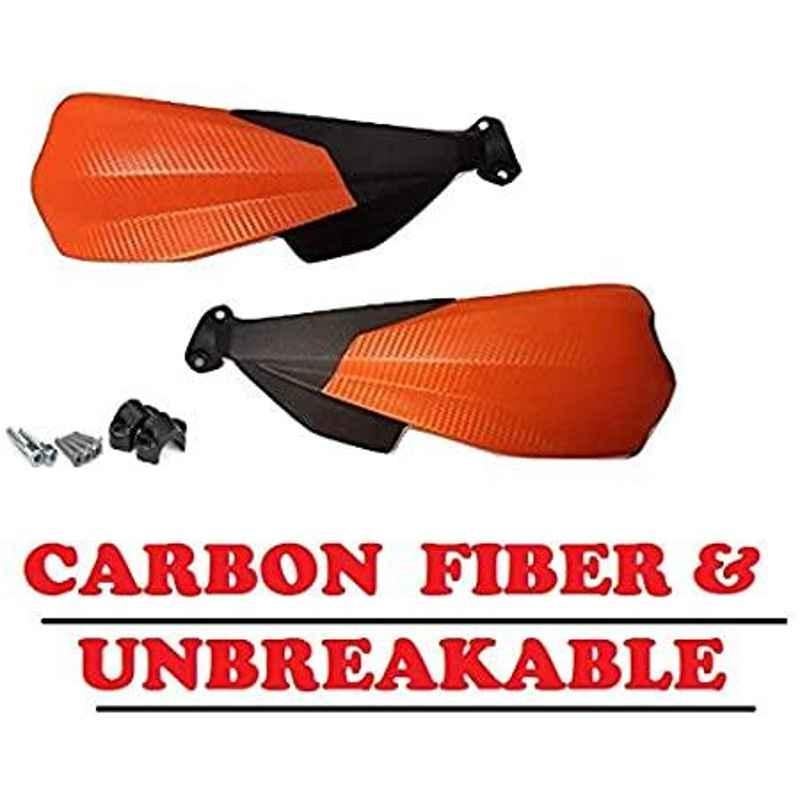 AOW Carbon Fibre Scratchproof Unbreakable Handle bar Handguard for KTM Duke All Models (Orange) T-45