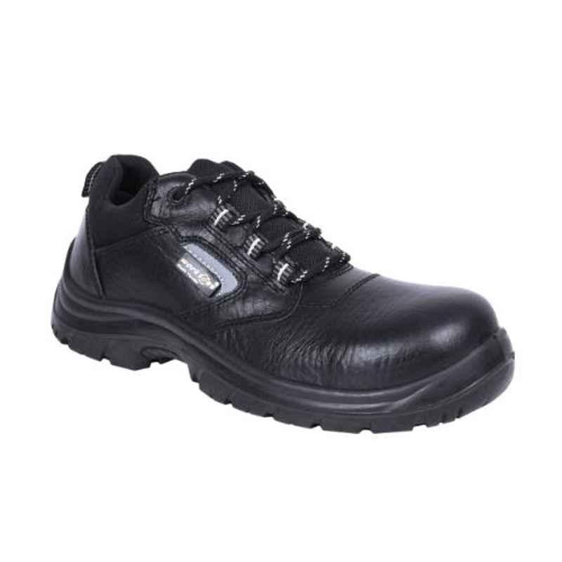 Worktoes Harvey D3209C Leather Composite Toe Black Work Safety Shoes, Size: 8