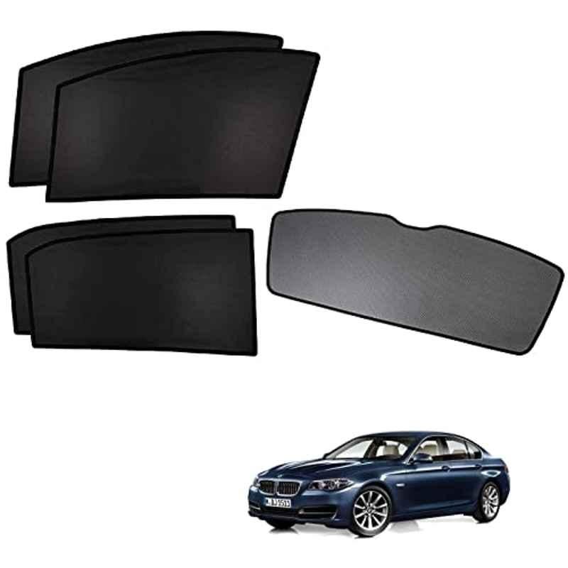 Kozdiko 5 Pcs Polyester Black Non Magnetic Window & Rear Sun Shades Set for BMW 5 Series