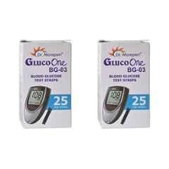 Dr. Morepen 25 Pcs Gluco One BG-03 Multicolor Blood Glucose Test Strips Set, 12115-P2 (Pack of 2)