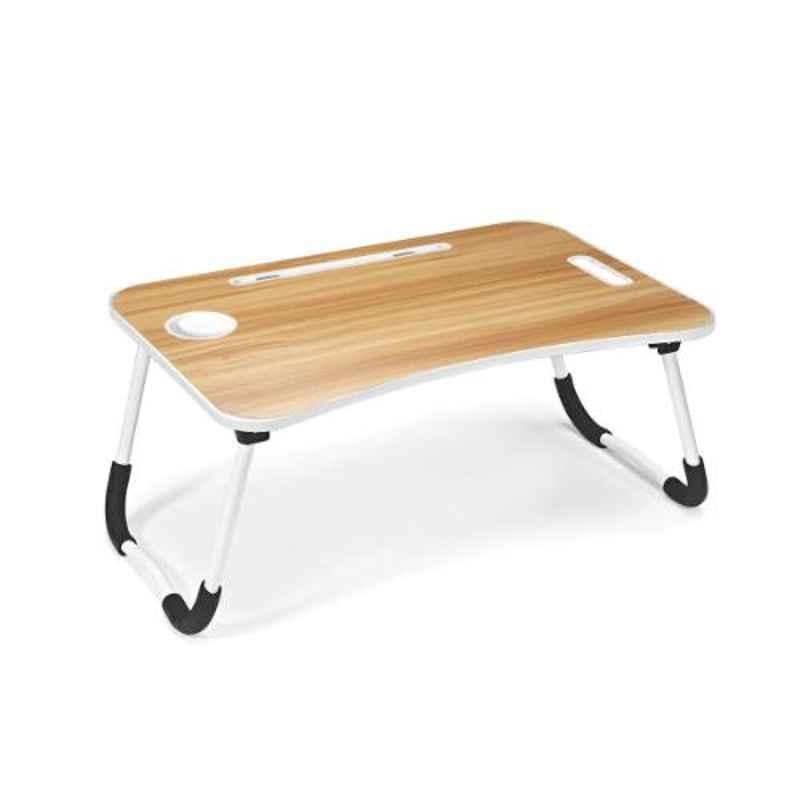 Saroj 60x40x27cm Walnut Wood Multipurpose PVC & Iron Portable Laptop Table
