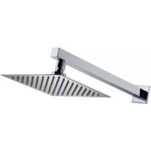 Prestige 8x8 inch Stainless Steel Chrome Finish Ultra Slim Square Rain Shower Head with 18 inch Arm & Flange