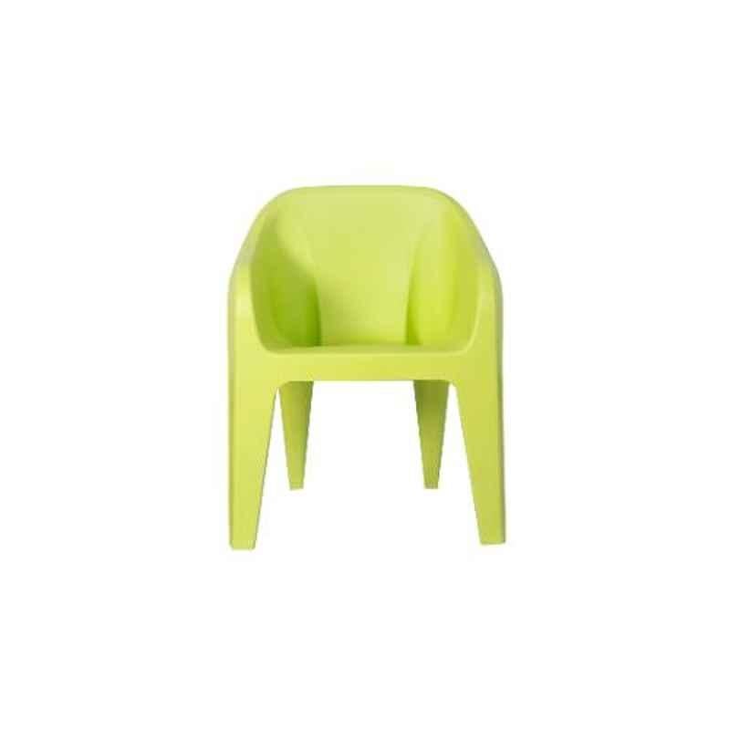 Supreme Futura Contemporary Design Plastic Parrot Green Chair with Arm (Pack of 4)