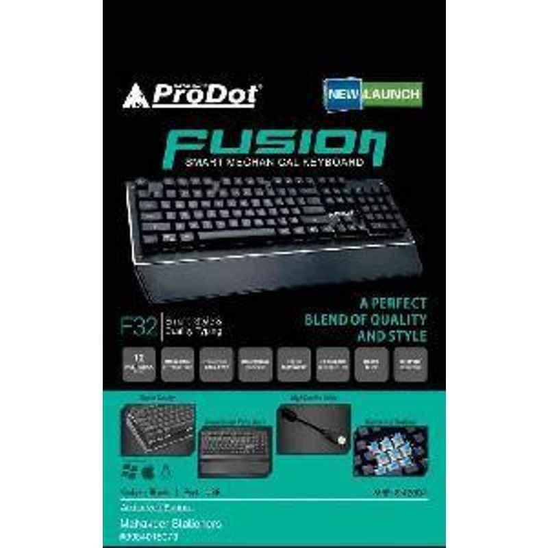 Prodot Usb Fusion Smart Mechanical Keyboard With One Year Warranty