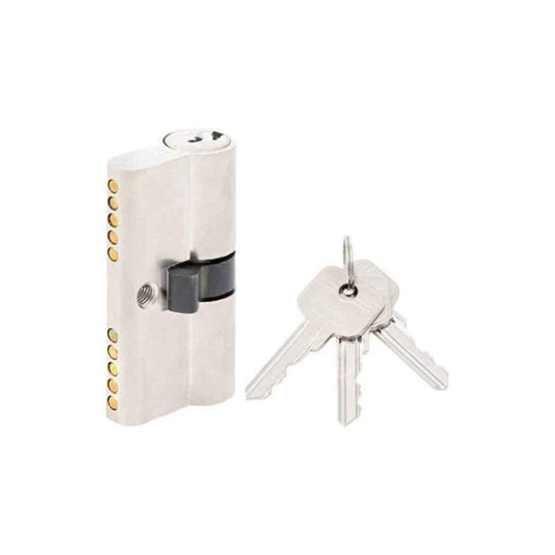 Dorfit 60mm Silver Double Cylinder Door Lock with Key, 60EDK_SN