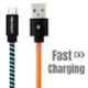 Crossloop 2.4A 1m Orange, Blue & Black Micro USB Cable, CSLM01