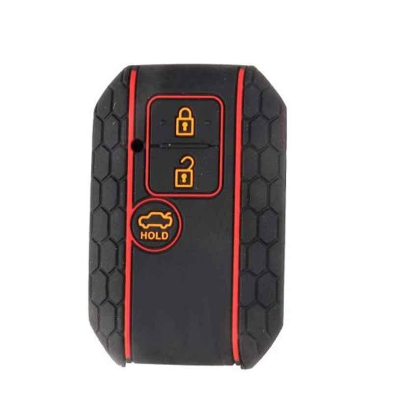 AllExtreme EXKC06 3 Buttons Silicone Shell Case Body Car Remote Black Key Cover