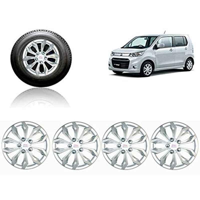 Auto Pearl 4 Pcs 13 inch ABS Silver Car Wheel Cover Set for Maruti Suzuki Stingray