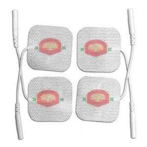 Narayani Traders 4 Pcs 50x50mm White Physiotherapy Self Adhesive Electrode Pads Set for IFT, TENS, EMS & PULSE Massagers