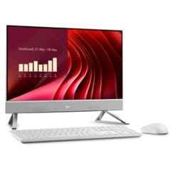 Dell AIO EC24250 23.8 inch FHD Pearl White All-in-One Desktop with Intel Core 3 100U/8GB/DDR5/512GB/SSD/DOS & 3 Years Warranty