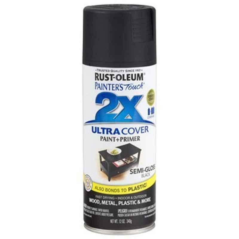 Rust-Oleum Painter Touch 12 Oz Black Semi Gloss 2X Ultra Cover Spray Paint (Pack of 6)