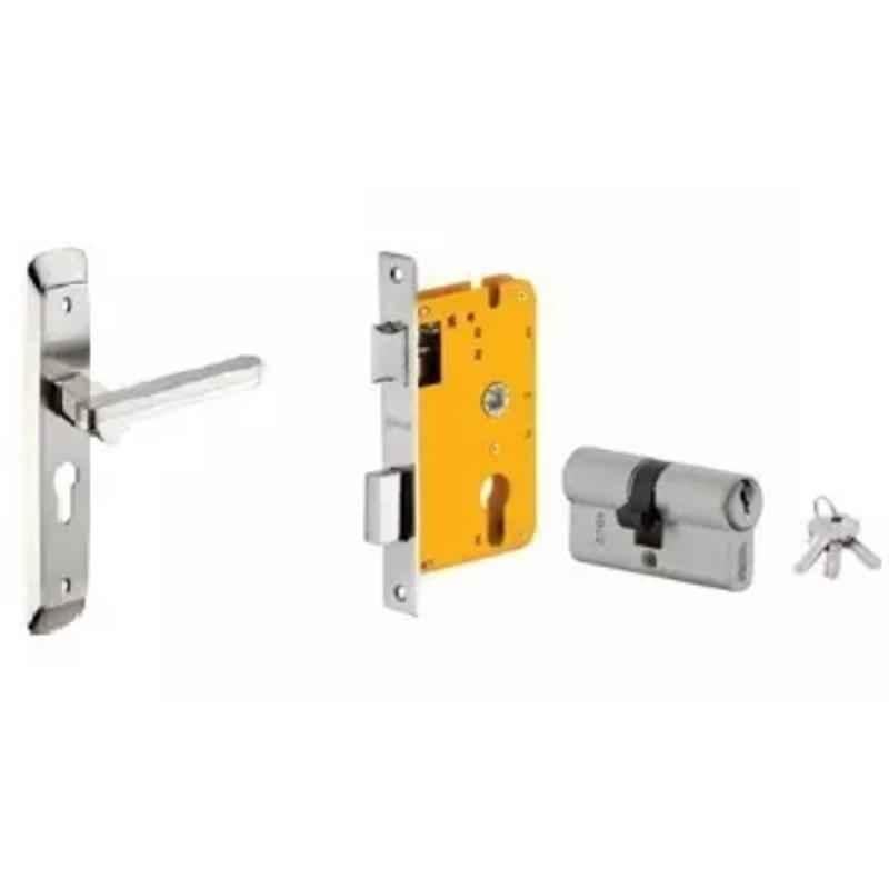 Dorset HL Series Art 60mm Stainless Steel Door Handle Lock Set with Both Side Key Cylinder (Pack of 3)