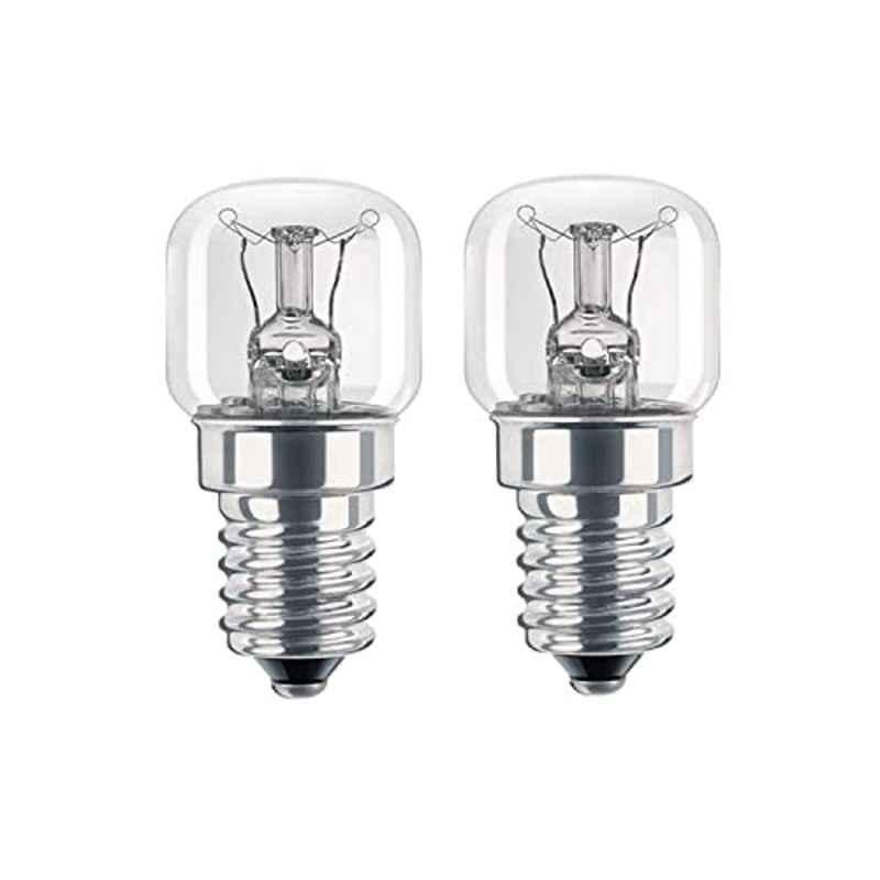15W E14 Incandescent Refrigerator Bulb (Pack of 2)