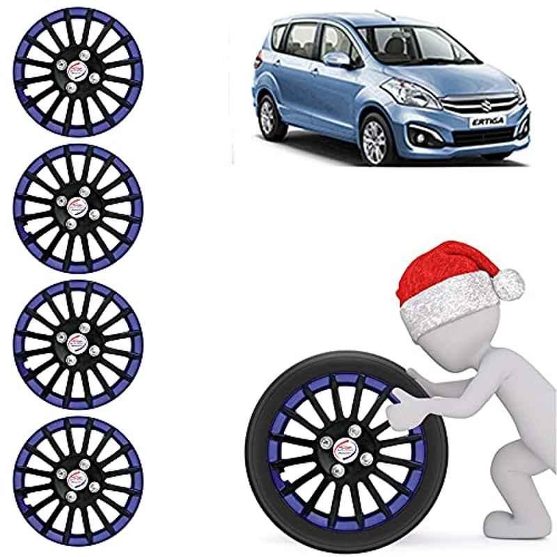 Auto Pearl 4 Pcs 15 inch ABS Black & Blue Car Wheel Cover Set for Maruti Suzuki Ertiga Type2