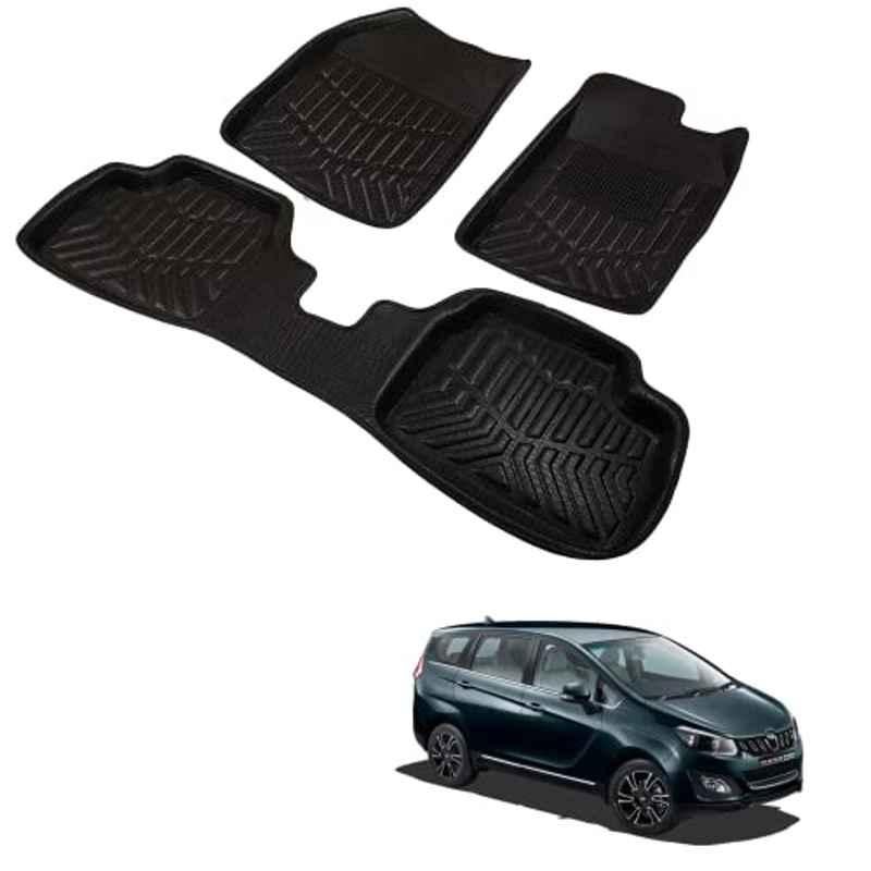 Kozdiko 3D Black Car Foot Mat Set for Mahindra Marazzo, dshbdhb156