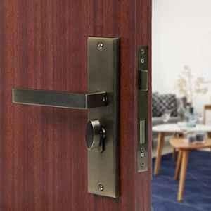 Voltizi 8 inch Stainless Steel 304 Antique Finish Cylindrical Plate Mortise Door Lock Handle Set with One Side Key, LB-301