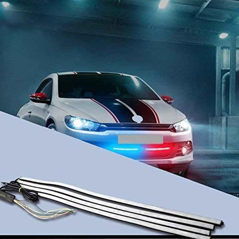 AllExtreme EXFSLW2 6W White Flexible Rubber COB LED DRL Strip Light for Car
