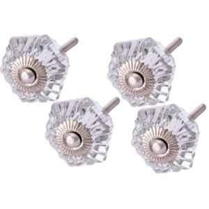 Atom 1.25 inch Small Clear Glass Knob (Pack of 4)