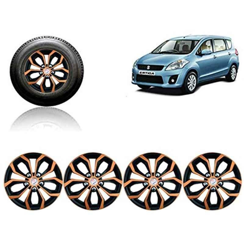 Auto Pearl 4 Pcs 15 inch ABS Black & Copper Car Wheel Cover Set for Maruti Suzuki Ertiga Type1