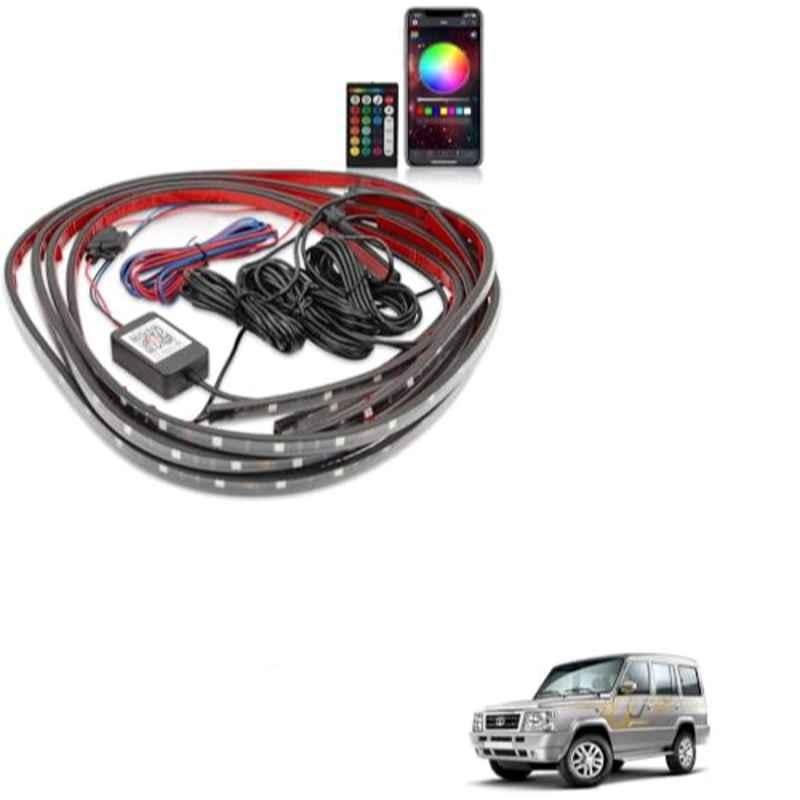 Kozdiko 12V Car Underbody Multicolor LED Strip Light Set with Wireless Remote for Tata Sumo