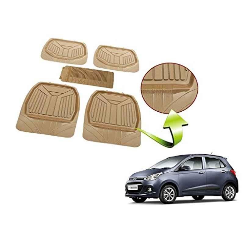 Kozdiko 5 Pcs Rubber Beige 3G Rubber Mat Set for Hyundai Getz