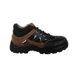 Zain Dexter Plus Leather Steel Toe Black & Brown Work Safety Shoes, 82334, Size: 7