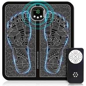 Arten Silicone Black Rechargeable EMS Foot Massager Mat with USB