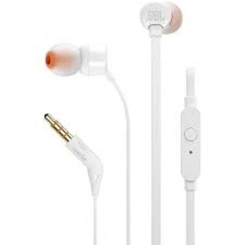 JBL T110 White Wired in-Ear Headphone