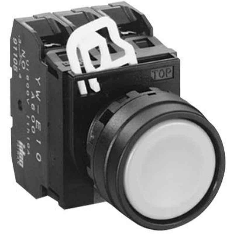 Idec 22mm Maintained Flush Black Pushbutton, YW1B-A1E02B