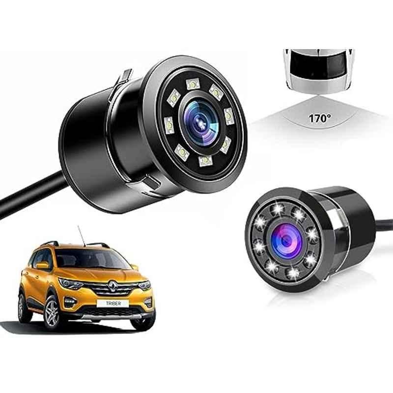 Auto Pearl 8 LED Black Waterproof & Shockproof HD Night Vision Car Reverse Parking Camera for Renault Triber