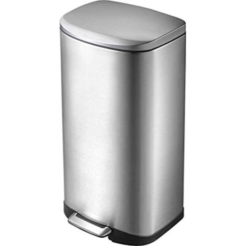 EKO Della 20L Stainless Steel Rectangular Step Waste Bin with Soft Close Lid, ALEK9366MT-20L