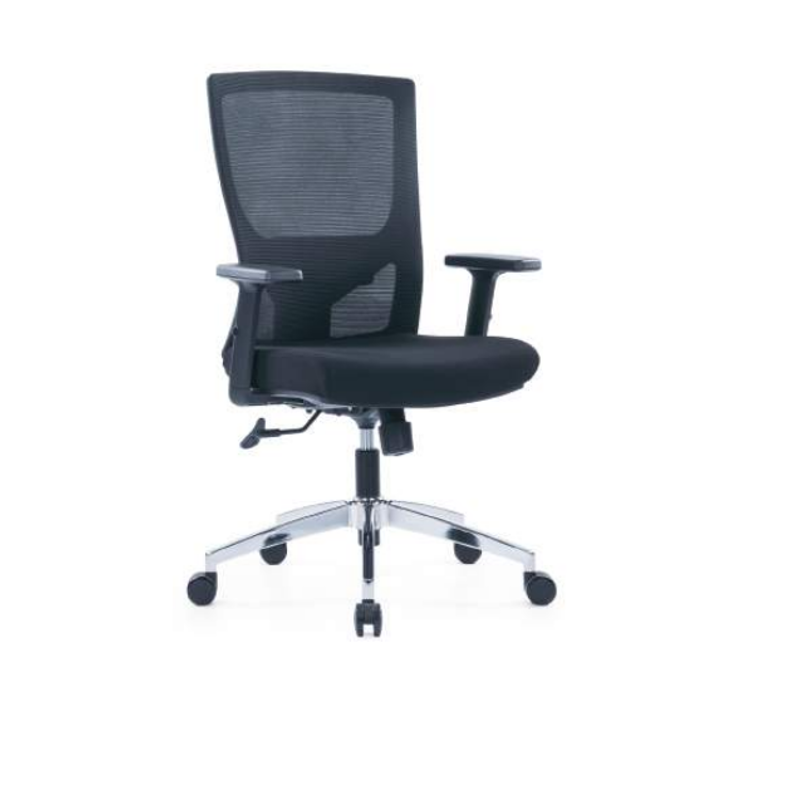 Smart Office Furniture Black Medium Back Office Chair with Nylon Glass Fiber Frame, CH-229B
