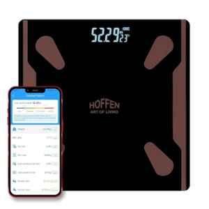 Hoffen 180kg Tempered Glass Black BMR Body Weight Machine with Bluetooth BMI & 25 Essential Body Parameters, HO-9