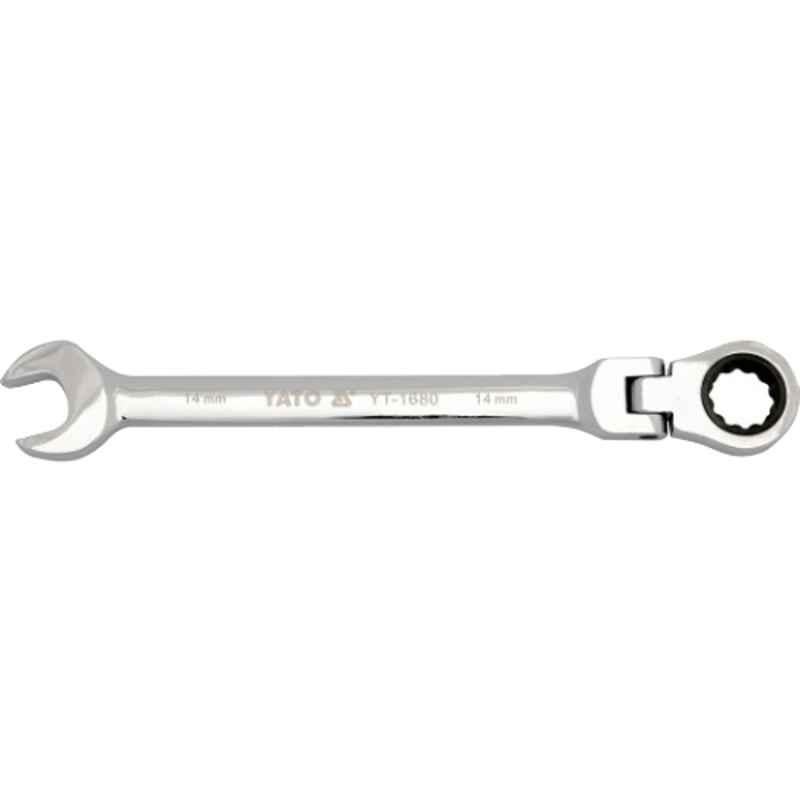 Yato 10 Pcs 12x170mm CrV Flexible Ratchet Combination Wrench Set, YT-1678