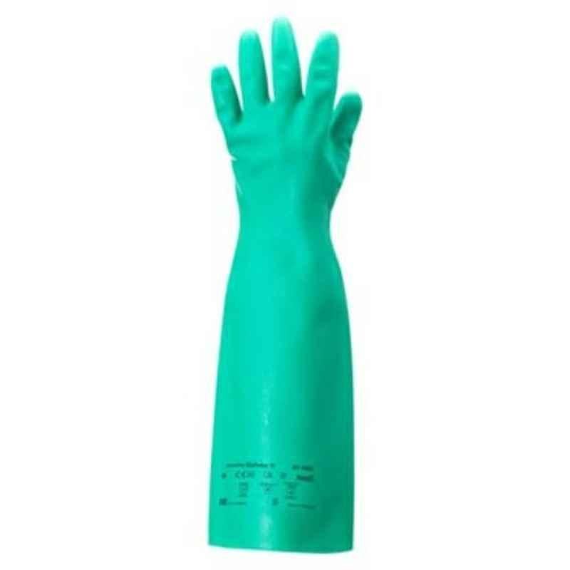Ansell Alphatec Solvex Green Nitrile Industrial Hand Gloves, Size: 9, 37-185 (Pack of 12)