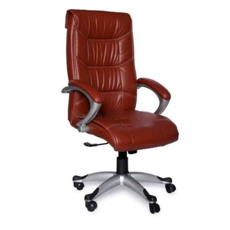Modern India Leatherette Maroon High Back Office Chair, MI264 (Pack of 2)