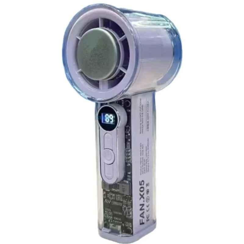 Xuga RIZZ X05-P 3.7W 6000mAh White Handheld Air Cooling Fan with 1 Year Warranty for Travel, Office & Outdoor Sports