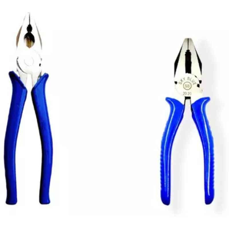 Sky Blue 2 Pcs 7.8 inch Lineman Plier Combo, SBE_PLIER_COMBO_MOD_00265