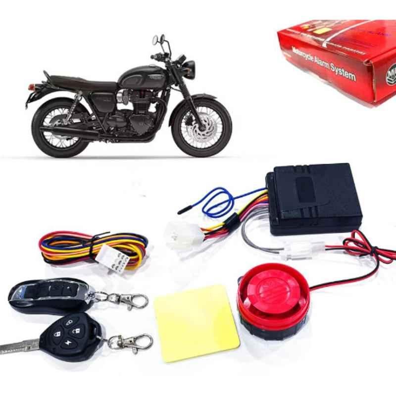 Auto Pearl 12V Black Two-Way Anti Theft Motorcycle Alarm Kit with 2 Pcs Remote for Bonneville T120 Black