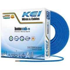 KEI 0.75 Sqmm 1 Core Homecab FR Blue Copper PVC Insulated Unsheathed Multistrand Flexible Cable, Length: 90 m