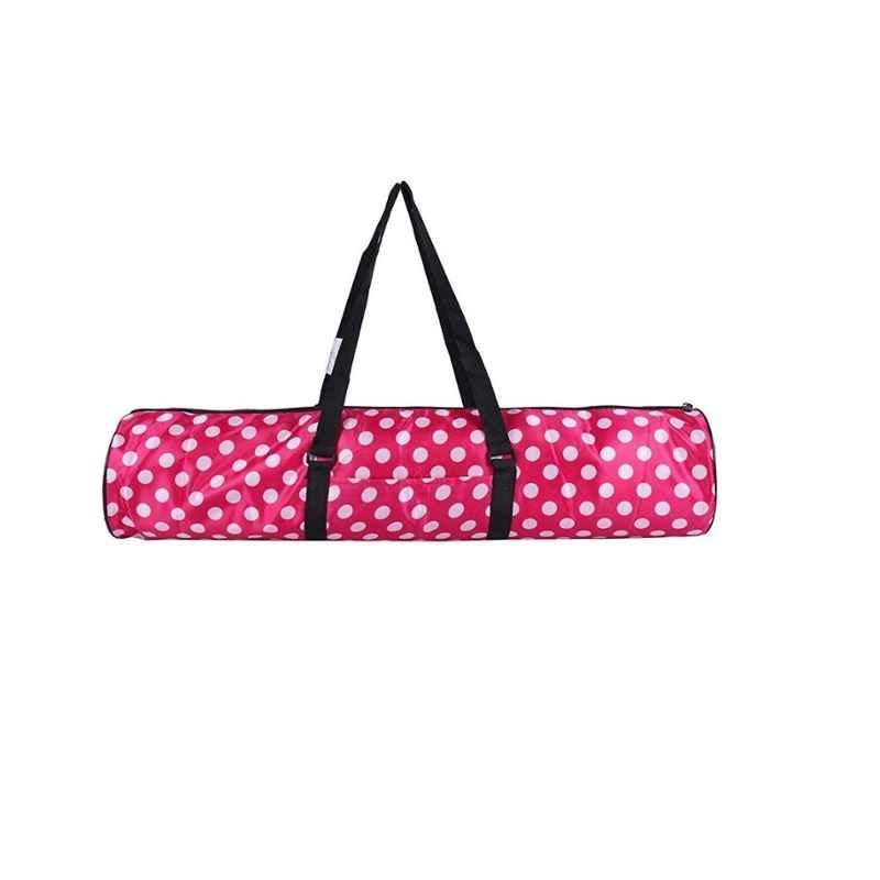 Strauss 16x72cm Nylon Pink Polka Dots Yoga Mat Bag, ST-1012