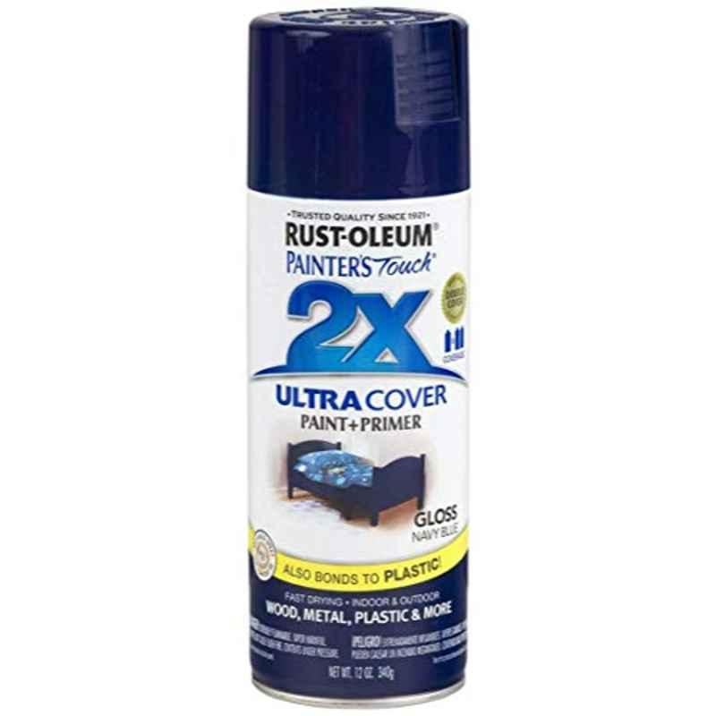 Rust-Oleum Painters Touch 12 floz Navy Blue 249098 Gloss 2x Ultra Cover Paint Plus Primer Spray