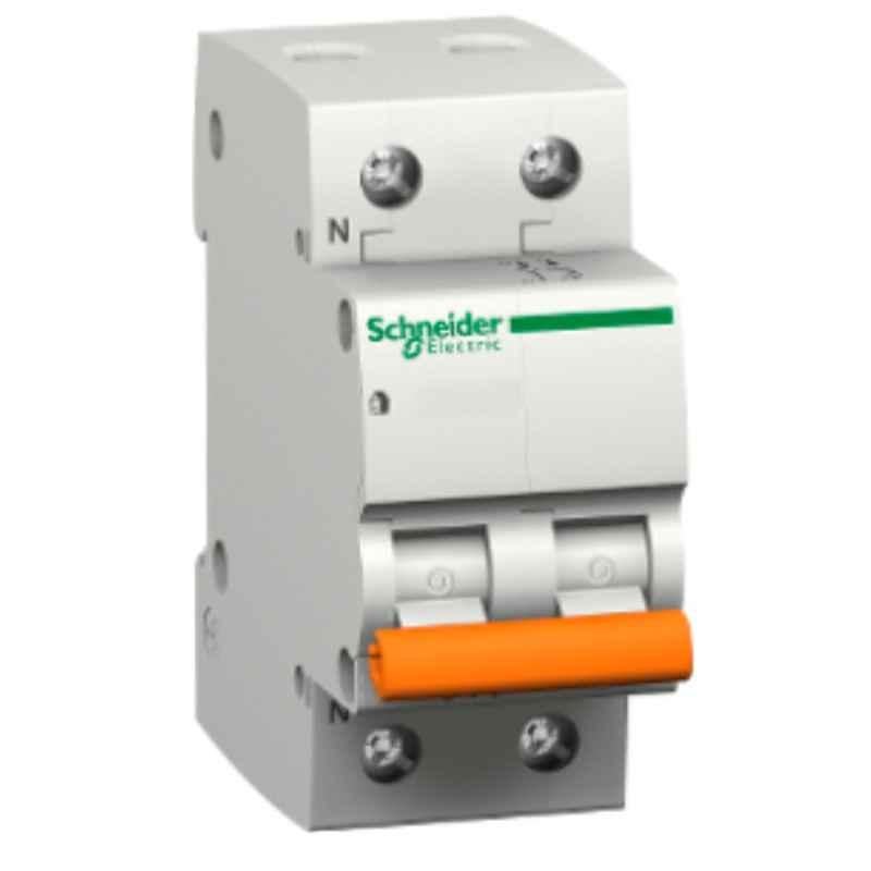 Schneider 17058 Domae 6A C Curve 2 Pole White Miniature Circuit Breaker