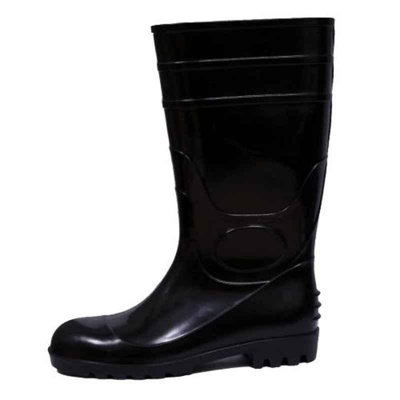 Neosafe Jumbo-14 PVC Steel Toe Black Gumboots, Size: 8