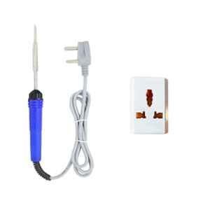 Hillgrove HGCM321M1 2 Pcs 25W Flat Tip Mobile Soldering Iron Equipment Tool Kit with Multi-Pin Socket, HGCM613