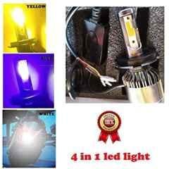 AOW Multi Color LED Anti-Flicker (36W/3800LM) Headlight Bulb with Ultra Bright White Light Universal for All Bikes (12V - 36W) t-92