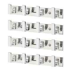 Aligarian 4 Leg Stainless Steel Silver Polished Finish Wall Mounted L-Type Cloth Hook Hanger (Pack of 4)