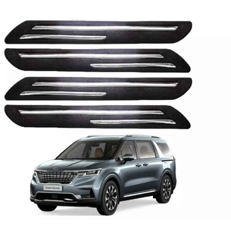 Sca Rubber Car Side Bumper Protector Guard with Double Chrome Strip for Kia Carnival All Model Black Set Of 4, SCA-T6MDZD