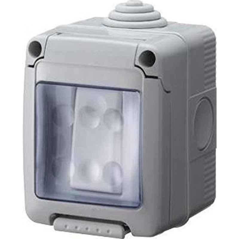Gewiss 10A 1 Pole Grey Watertight Enclosure System with Push Button, GW27835